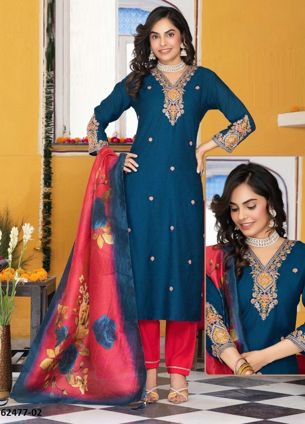 VANIJYA - Catalog # 62477 (Set of 6 Readymade Salwar Suits) by Kaya Ahmedabad