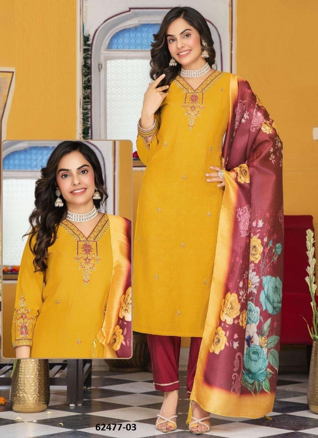 VANIJYA - Catalog # 62477 (Set of 6 Readymade Salwar Suits) by Kaya Ahmedabad