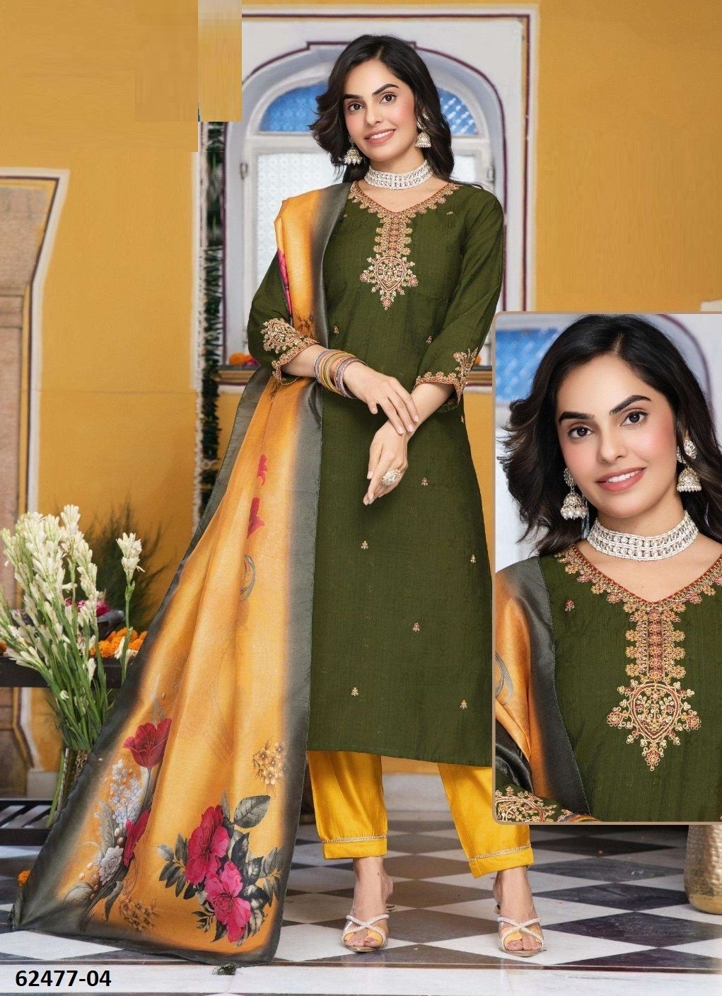 VANIJYA - Catalog # 62477 (Set of 6 Readymade Salwar Suits) by Kaya Ahmedabad