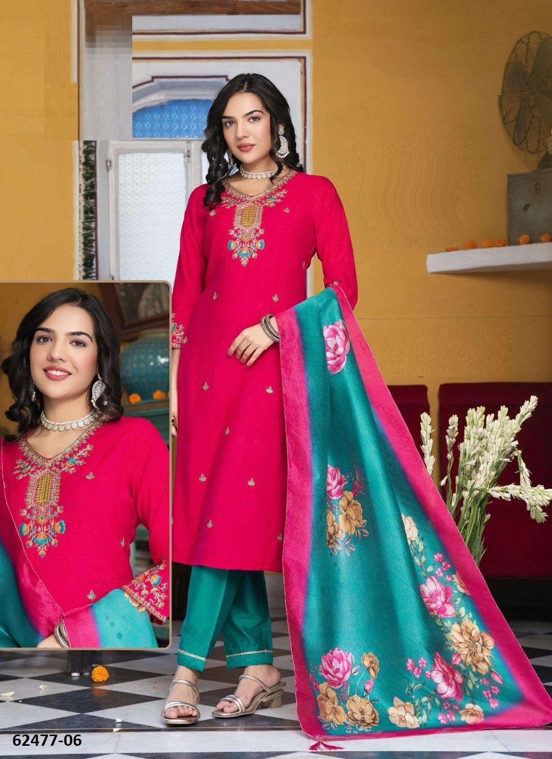 VANIJYA - Catalog # 62477 (Set of 6 Readymade Salwar Suits) by Kaya Ahmedabad