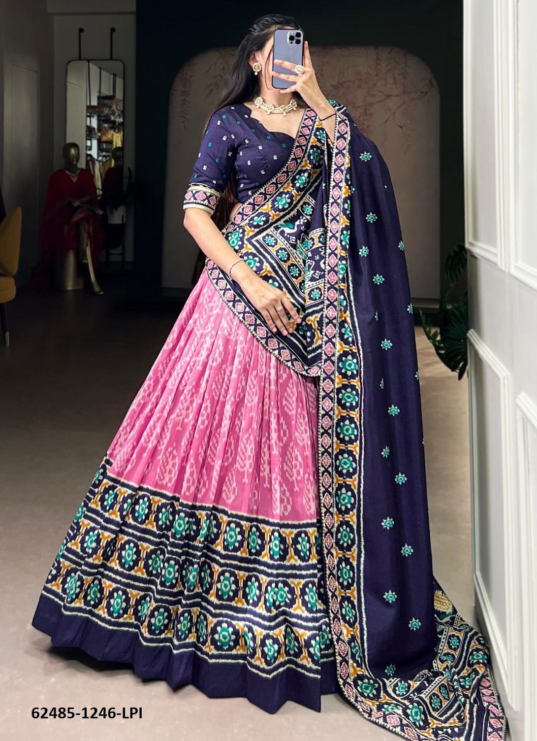 SERIES 1246 - Catalog # 62485 (Set of 4 Semi-Stitched Lehengas) by Jagraasa SERIES 1246 - Catalog # 62485 (Set of 4 Semi-Stitched Lehengas) by Jagraasa