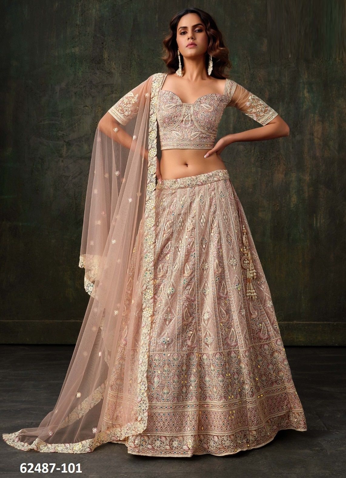 SANYA 2 - Catalog # 62487 (Set of 8 Semi-Stitched Lehengas) by Desi Muse SANYA 2 - Catalog # 62487 (Set of 8 Semi-Stitched Lehengas) by Desi Muse