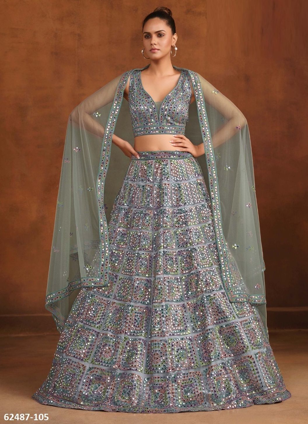 SANYA 2 - Catalog # 62487 (Set of 8 Semi-Stitched Lehengas) by Desi Muse SANYA 2 - Catalog # 62487 (Set of 8 Semi-Stitched Lehengas) by Desi Muse
