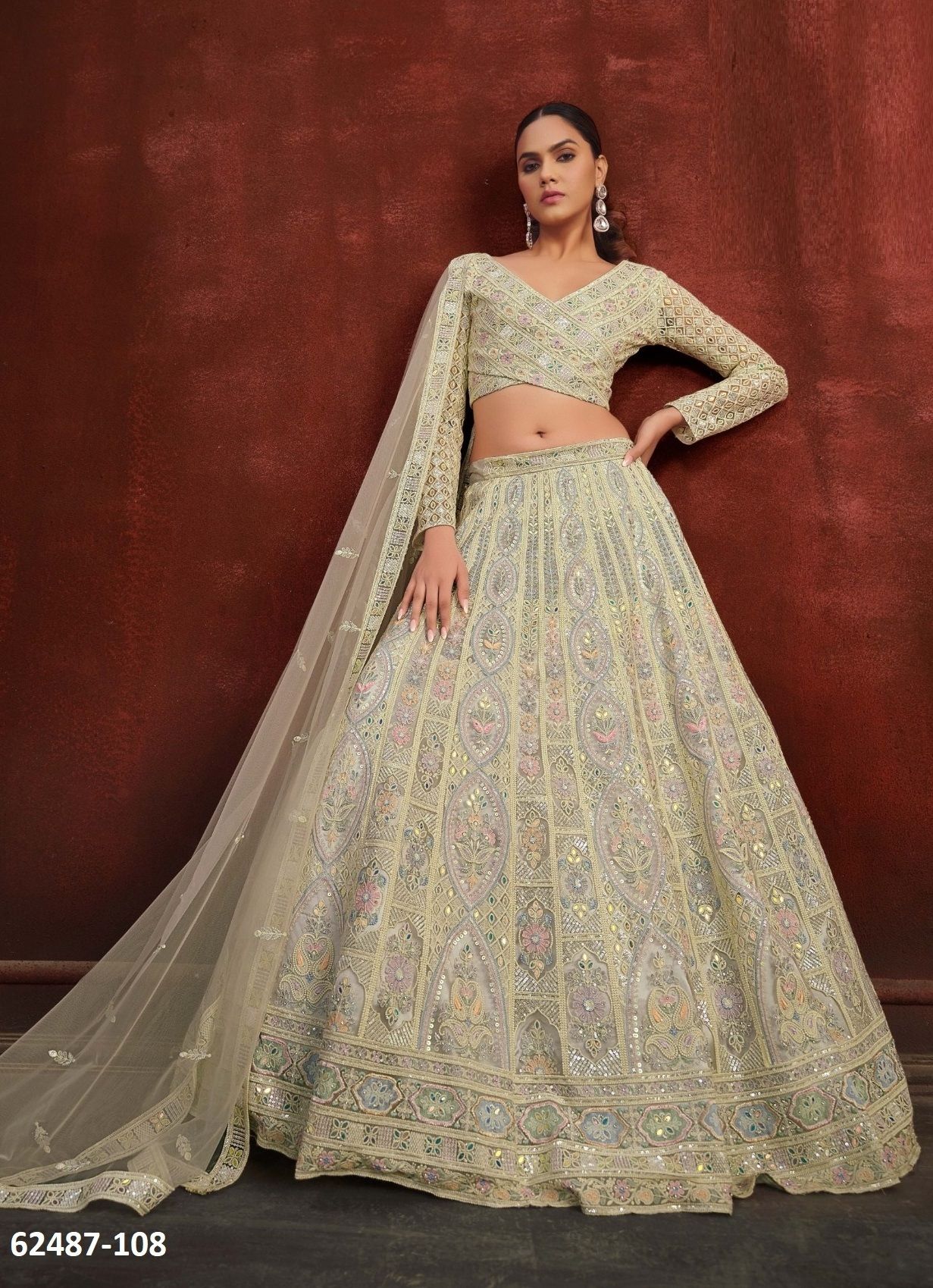 SANYA 2 - Catalog # 62487 (Set of 8 Semi-Stitched Lehengas) by Desi Muse SANYA 2 - Catalog # 62487 (Set of 8 Semi-Stitched Lehengas) by Desi Muse