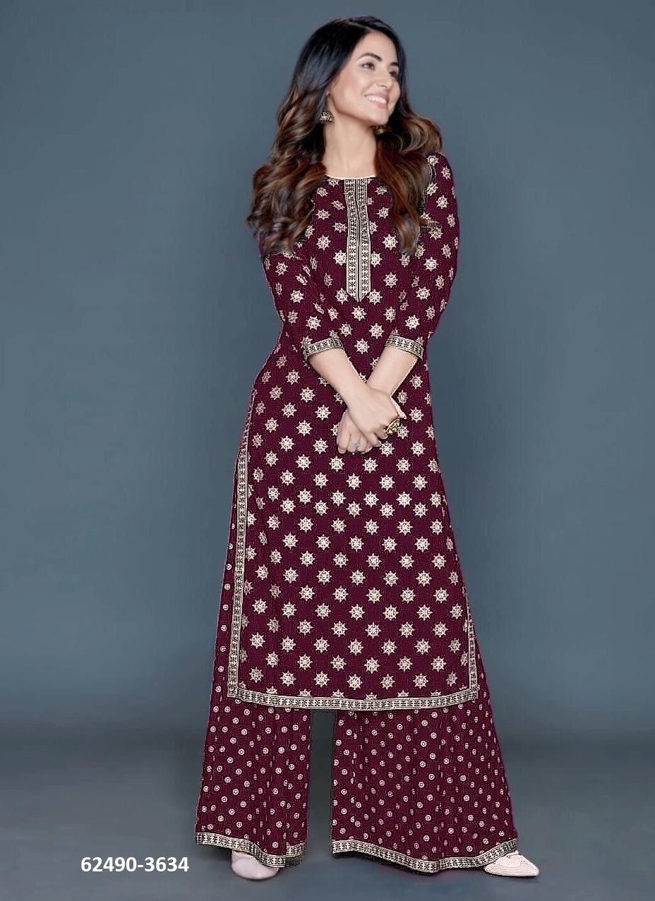 BEAUTIFUL GOLD PRINT - Catalog # 62490 (Set of 5 Tops With Bottoms) by Jagraasa BEAUTIFUL GOLD PRINT - Catalog # 62490 (Set of 5 Tops With Bottoms) by Jagraasa