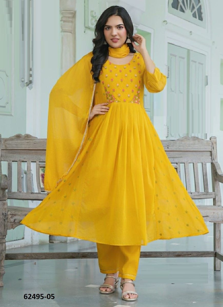 PIYA - Catalog # 62495 (Set of 6 Readymade Salwar Suits) by Kaya Ahmedabad