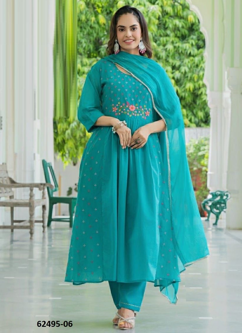 PIYA - Catalog # 62495 (Set of 6 Readymade Salwar Suits) by Kaya Ahmedabad