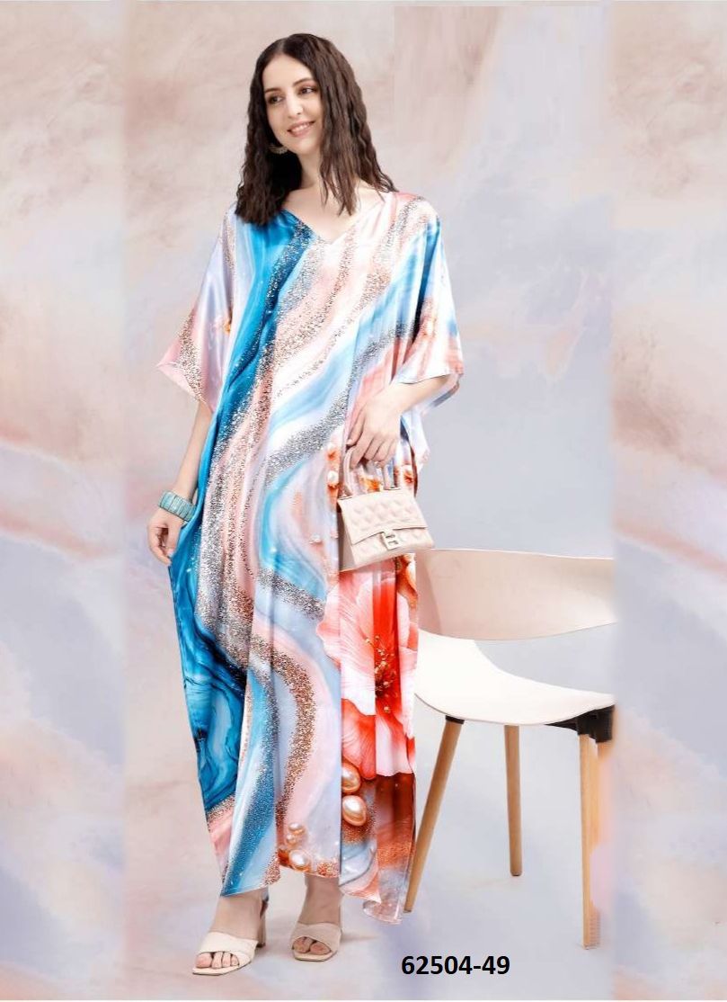 SATIN BREEZE 7 - Catalog # 62504 (Set of 8 Kaftans / Ponchos) by Serengeti SATIN BREEZE 7 - Catalog # 62504 (Set of 8 Kaftans / Ponchos) by Serengeti