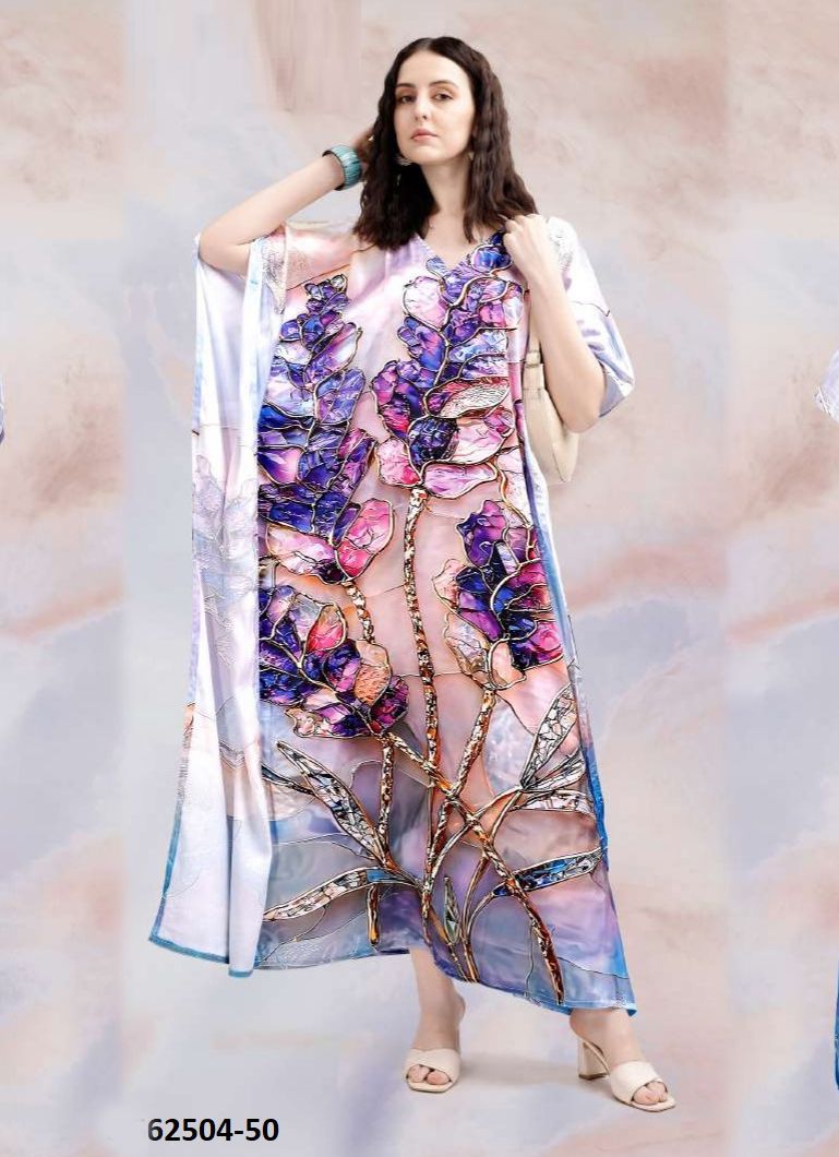 SATIN BREEZE 7 - Catalog # 62504 (Set of 8 Kaftans / Ponchos) by Serengeti SATIN BREEZE 7 - Catalog # 62504 (Set of 8 Kaftans / Ponchos) by Serengeti
