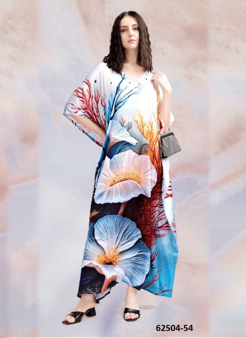 SATIN BREEZE 7 - Catalog # 62504 (Set of 8 Kaftans / Ponchos) by Serengeti SATIN BREEZE 7 - Catalog # 62504 (Set of 8 Kaftans / Ponchos) by Serengeti