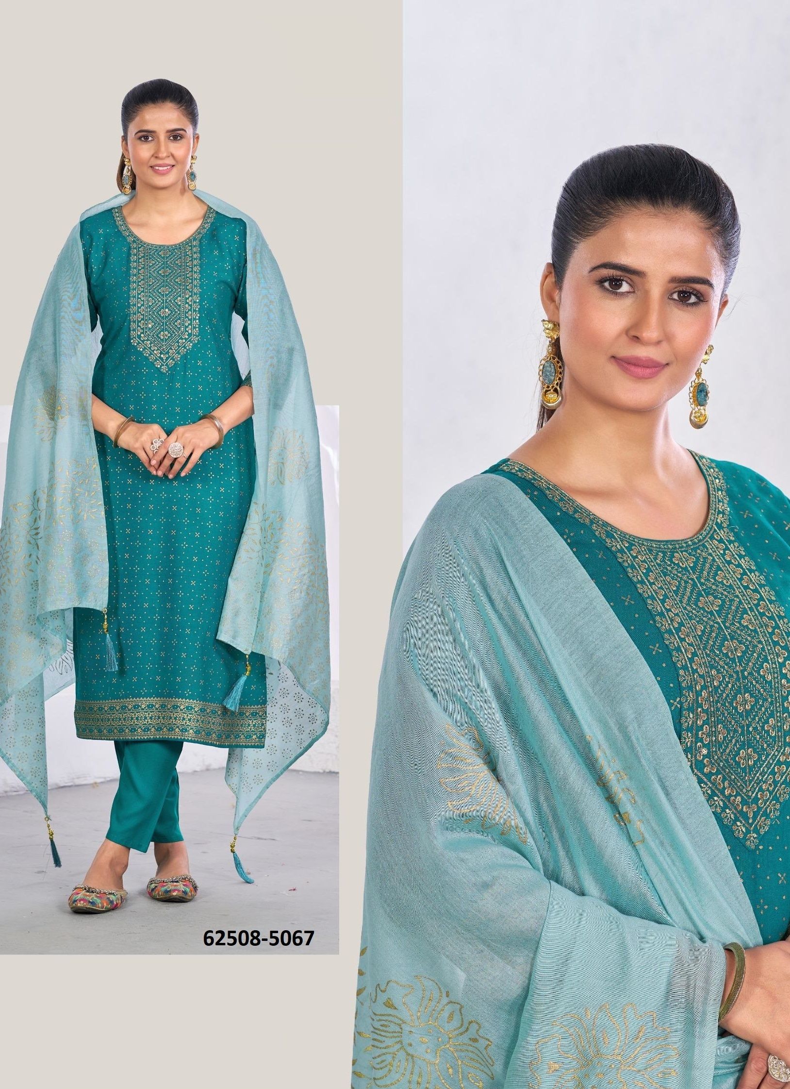 ROYAL TOUCH 20 - Catalog # 62508 (Set of 6 Readymade Salwar Suits) by Desi Muse