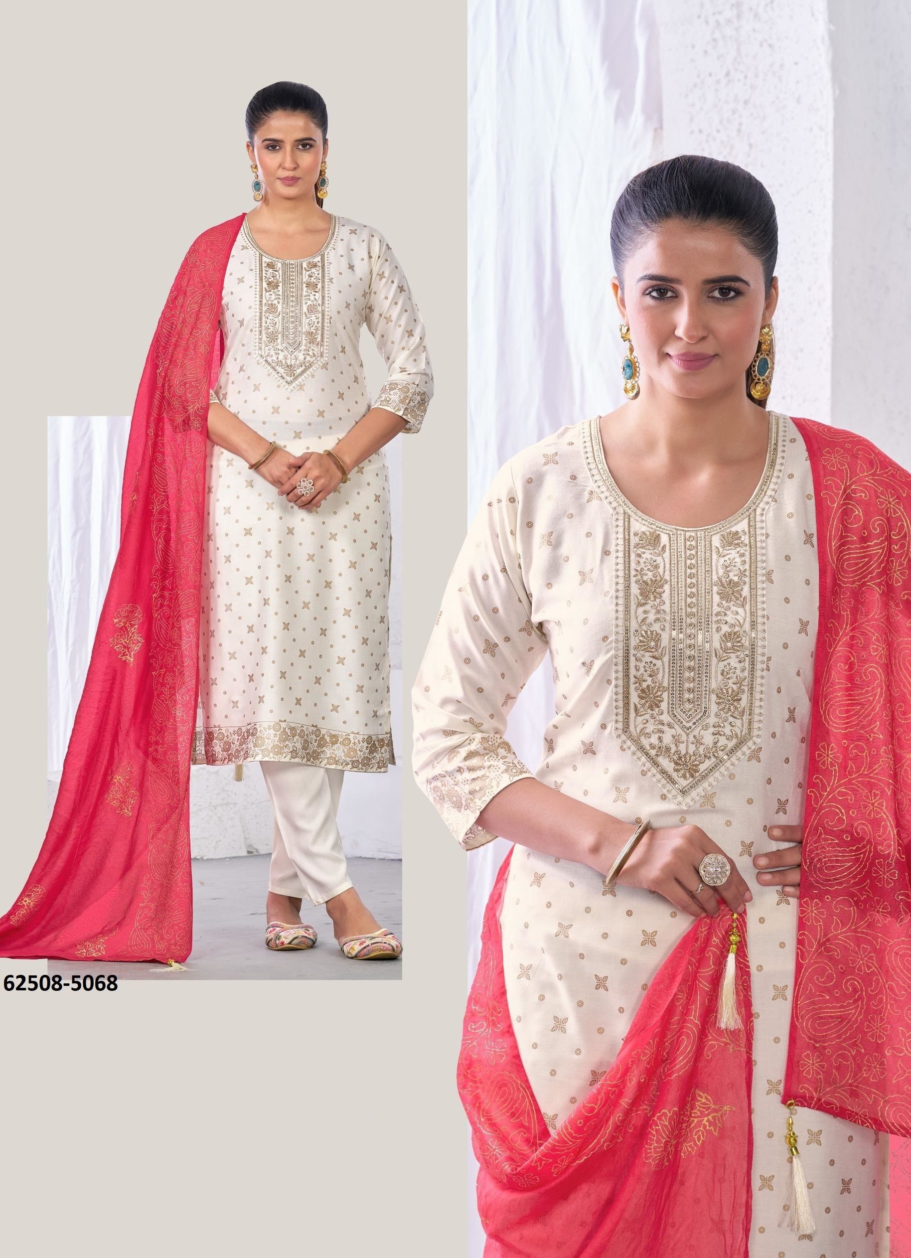 ROYAL TOUCH 20 - Catalog # 62508 (Set of 6 Readymade Salwar Suits) by Desi Muse