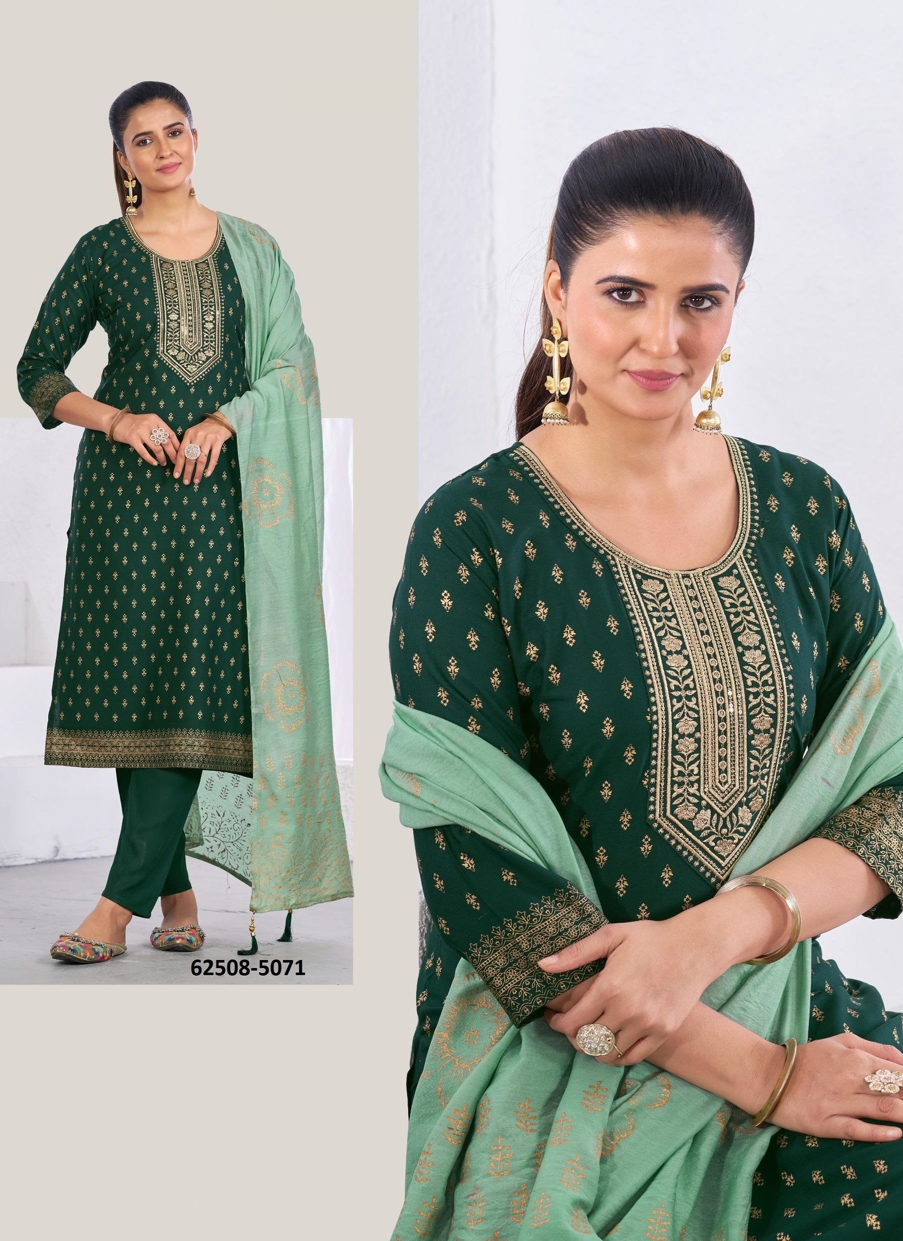 ROYAL TOUCH 20 - Catalog # 62508 (Set of 6 Readymade Salwar Suits) by Desi Muse