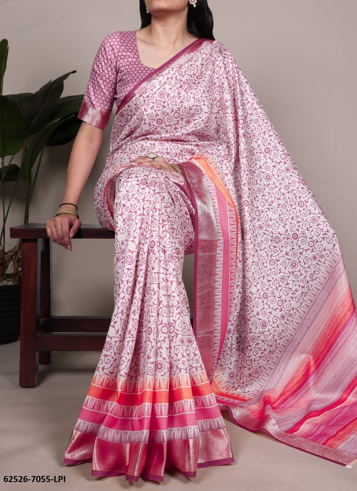 TUSSER SILK SERIES 7055 - Catalog # 62526 (Set of 4 Sarees) by Aabharan TUSSER SILK SERIES 7055 - Catalog # 62526 (Set of 4 Sarees) by Aabharan