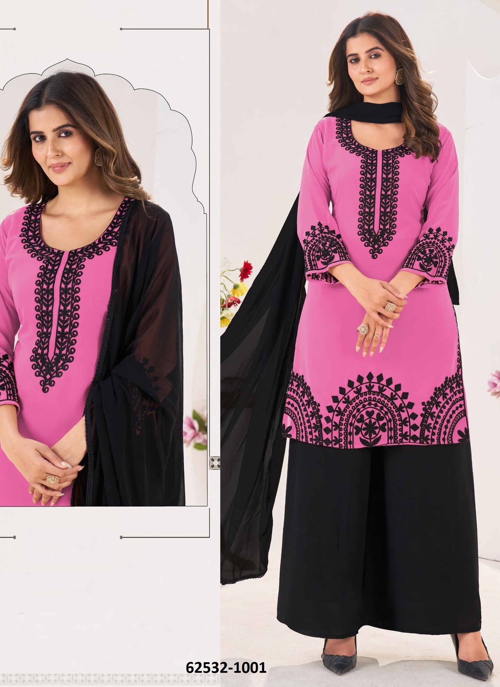 BLACK FOREST - Catalog # 62532 (Set of 4 Readymade Salwar Suits) by Desi Muse BLACK FOREST - Catalog # 62532 (Set of 4 Readymade Salwar Suits) by Desi Muse