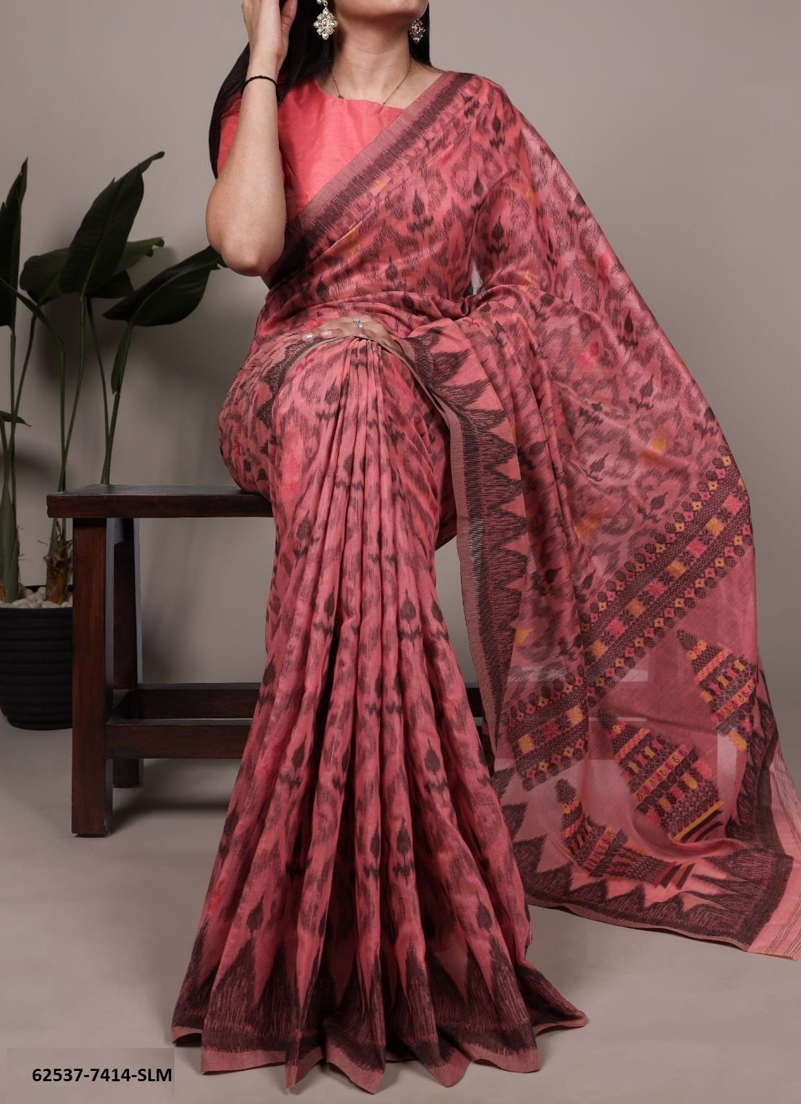 COTTON WEAVING 7414 - Catalog # 62537 (Set of 4 Sarees) by Aabharan