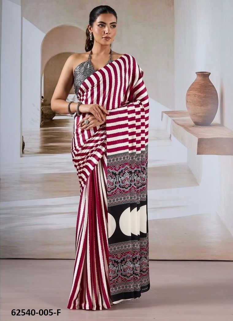 PURE AJRAKH PRINT 5 - Catalog # 62540 (Set of 6 Sarees) by Rajtex Fabrics PURE AJRAKH PRINT 5 - Catalog # 62540 (Set of 6 Sarees) by Rajtex Fabrics