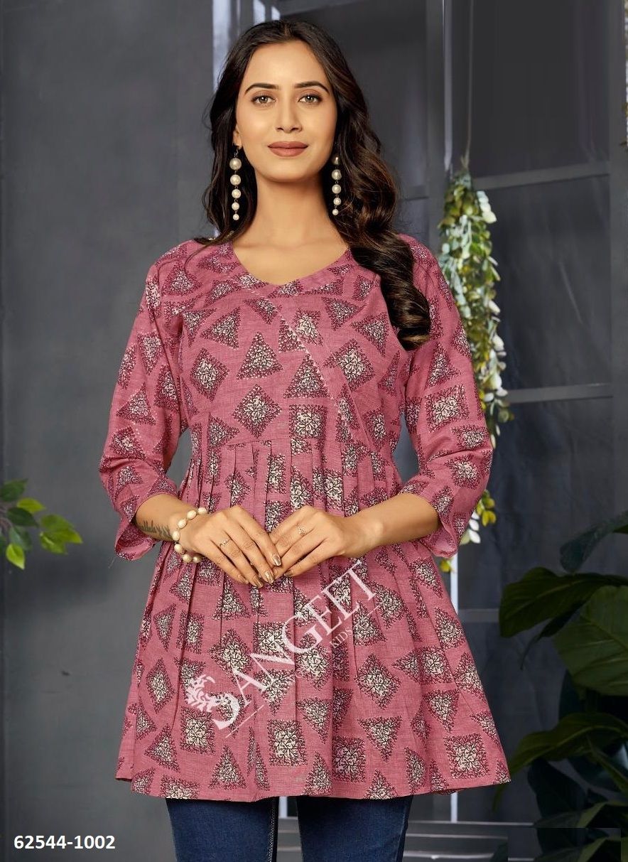 RANGOLI 2 - Catalog # 62544 (Set of 4 Readymade Women's Kurtis / Tops) by Sangeet RANGOLI 2 - Catalog # 62544 (Set of 4 Readymade Women's Kurtis / Tops) by Sangeet