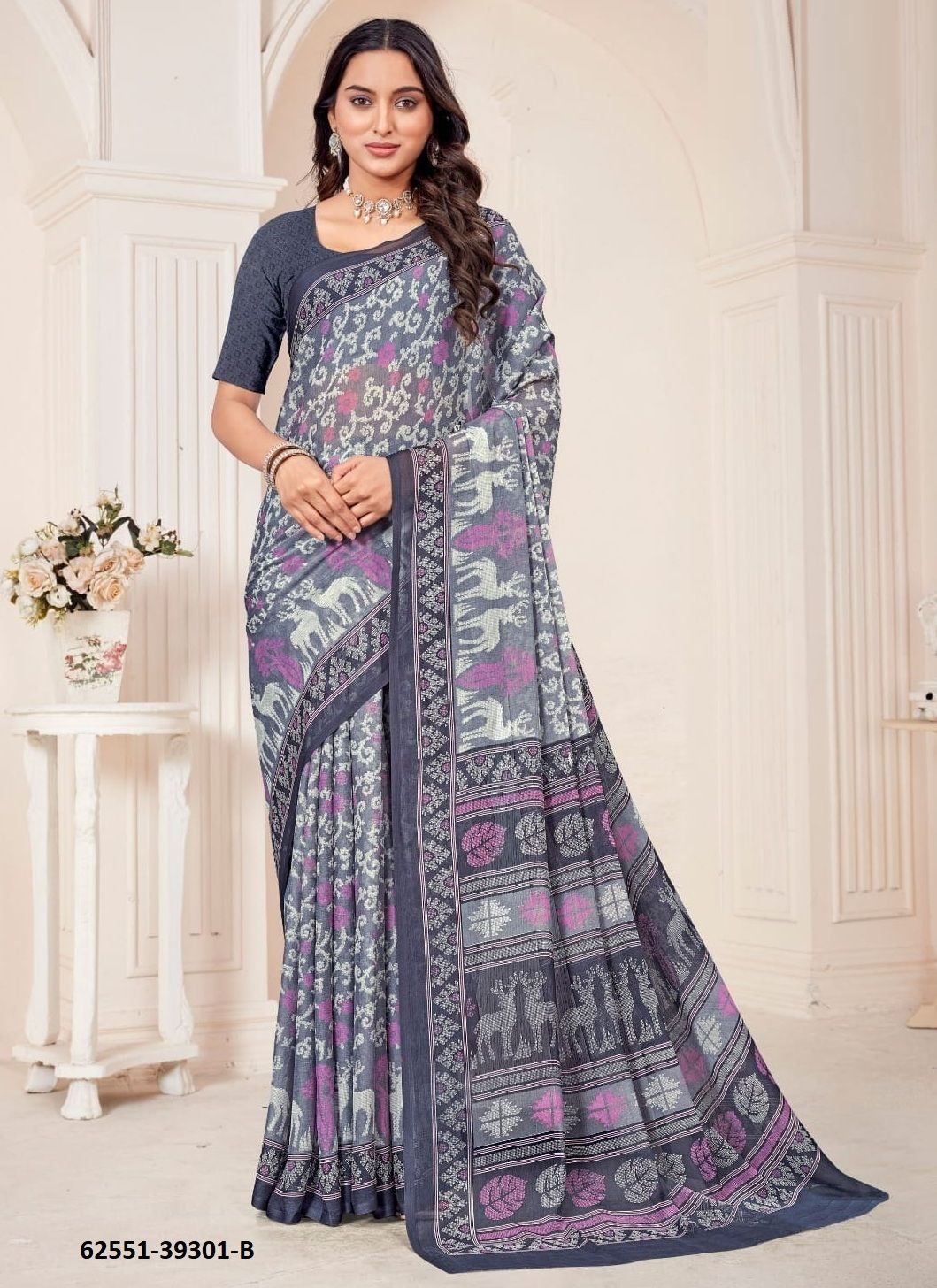 STAR CHIFFON 184 - Catalog # 62551 (Set of 12 Sarees) by Ruchi Sarees