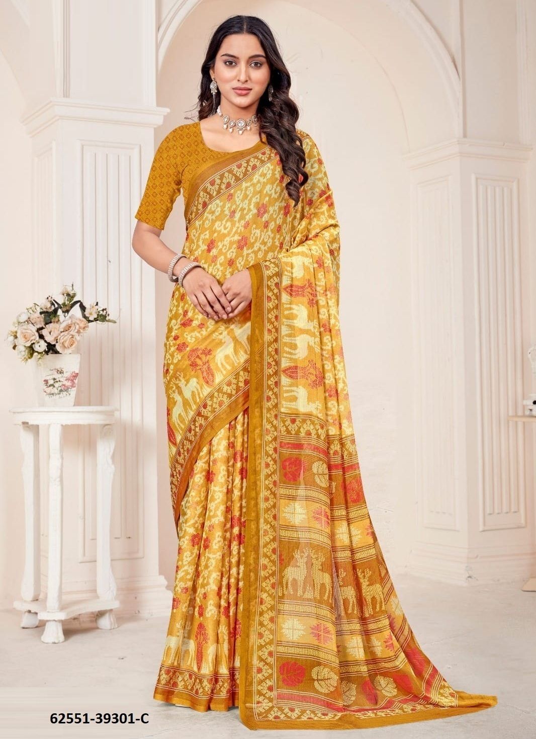 STAR CHIFFON 184 - Catalog # 62551 (Set of 12 Sarees) by Ruchi Sarees