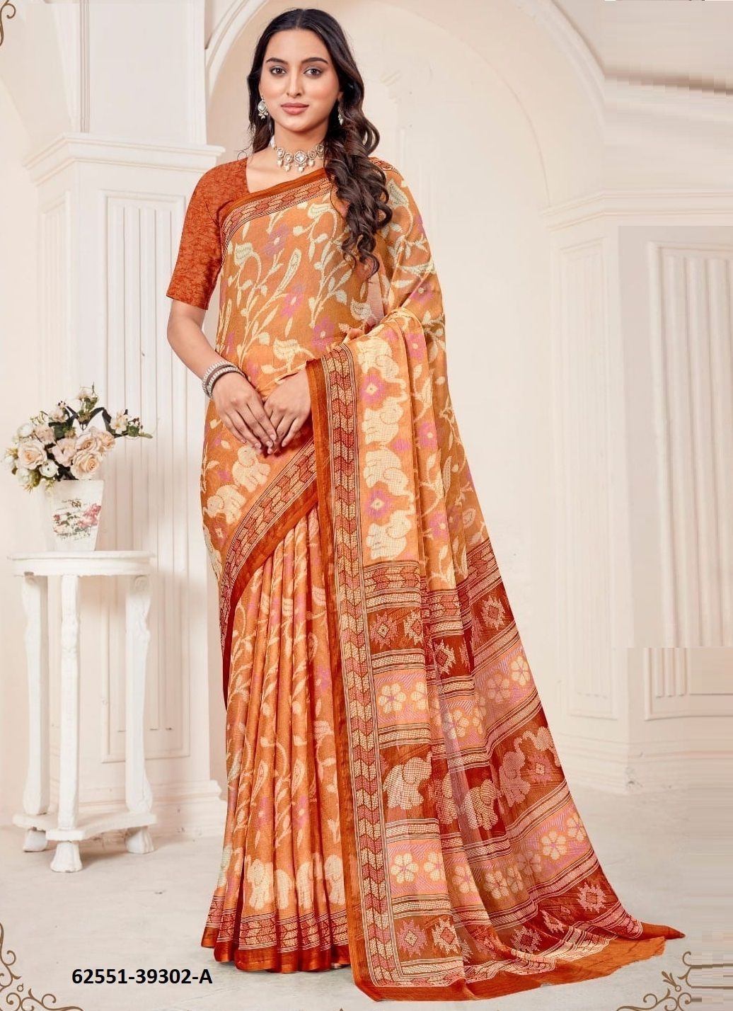 STAR CHIFFON 184 - Catalog # 62551 (Set of 12 Sarees) by Ruchi Sarees