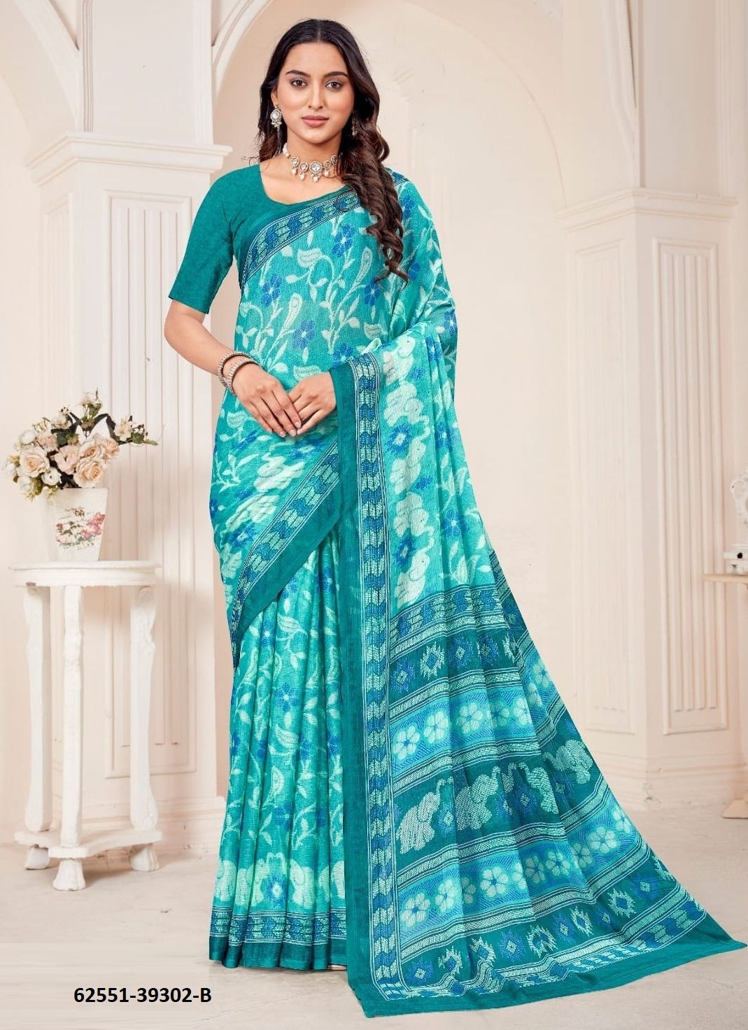 STAR CHIFFON 184 - Catalog # 62551 (Set of 12 Sarees) by Ruchi Sarees