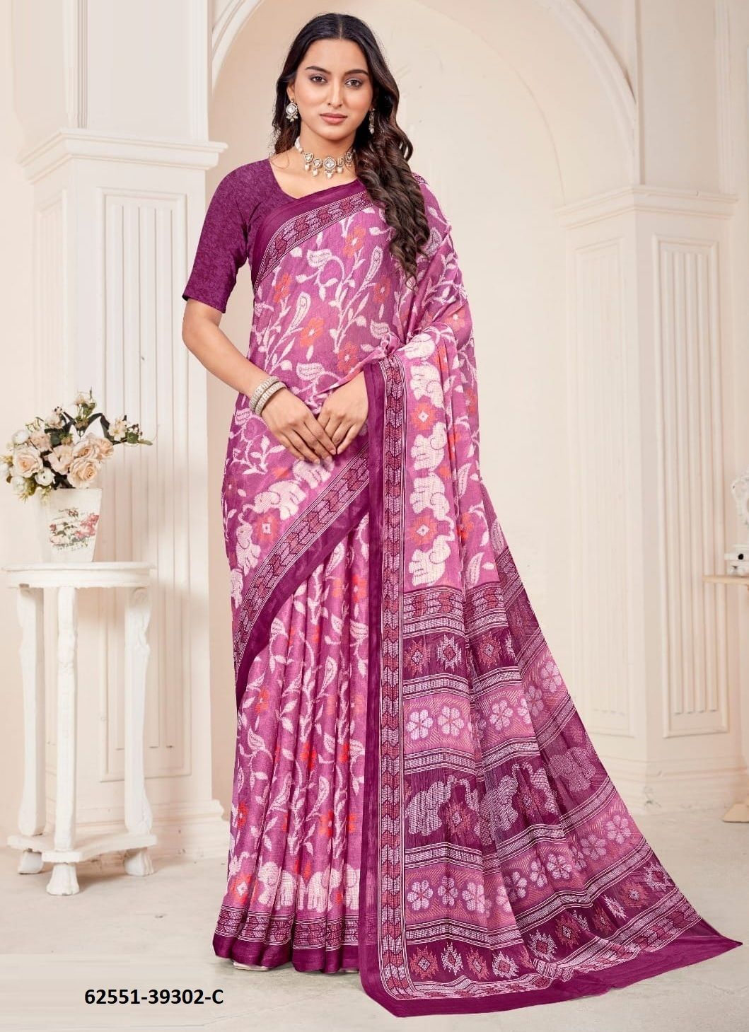 STAR CHIFFON 184 - Catalog # 62551 (Set of 12 Sarees) by Ruchi Sarees