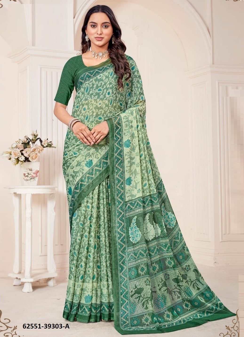 STAR CHIFFON 184 - Catalog # 62551 (Set of 12 Sarees) by Ruchi Sarees