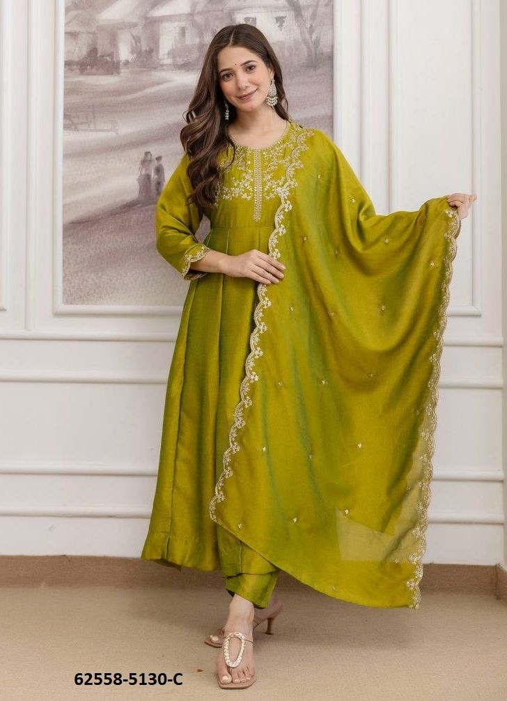 SERIES 5130 - Catalog # 62558 (Set of 4 Readymade Salwar Suits) by Aabharan SERIES 5130 - Catalog # 62558 (Set of 4 Readymade Salwar Suits) by Aabharan