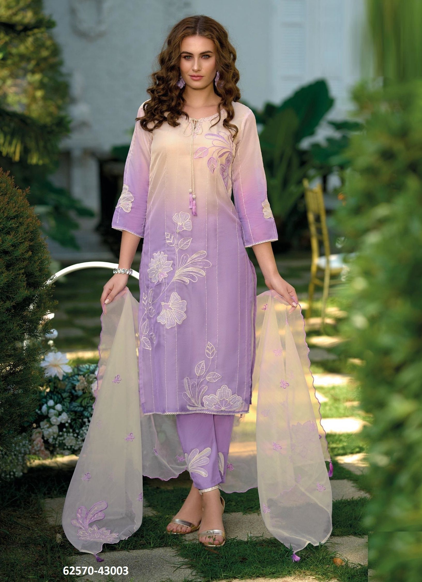 SUROOR - Catalog # 62570 (Set of 3 Readymade Salwar Suits) by Kailee Fashion