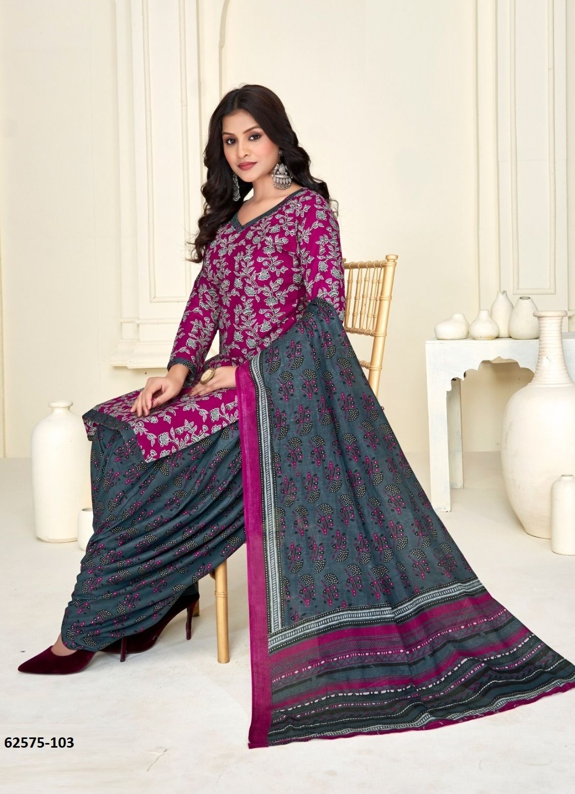 AJRAKH PRINTED 101 - Catalog # 62575 (Set of 10 Readymade Salwar Suits) by Aabharan AJRAKH PRINTED 101 - Catalog # 62575 (Set of 10 Readymade Salwar Suits) by Aabharan