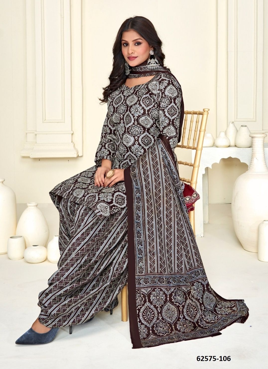 AJRAKH PRINTED 101 - Catalog # 62575 (Set of 10 Readymade Salwar Suits) by Aabharan AJRAKH PRINTED 101 - Catalog # 62575 (Set of 10 Readymade Salwar Suits) by Aabharan