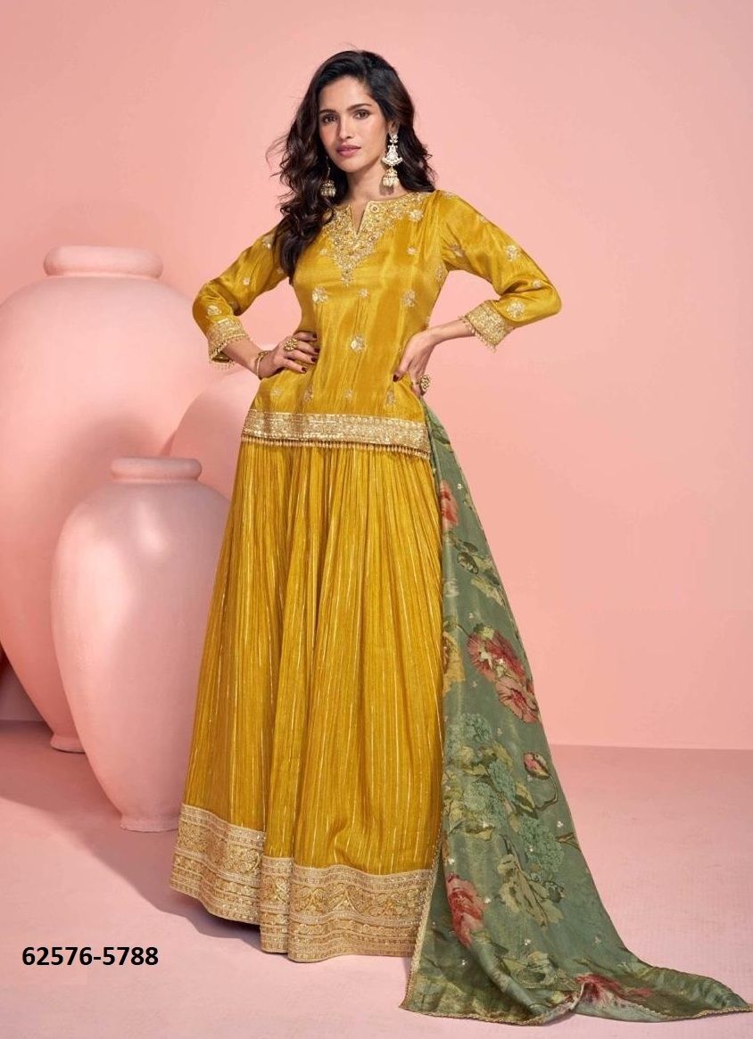 SIKHA - Catalog # 62576 (Set of 3 Readymade Gowns) by Sayuri Designer SIKHA - Catalog # 62576 (Set of 3 Readymade Gowns) by Sayuri Designer