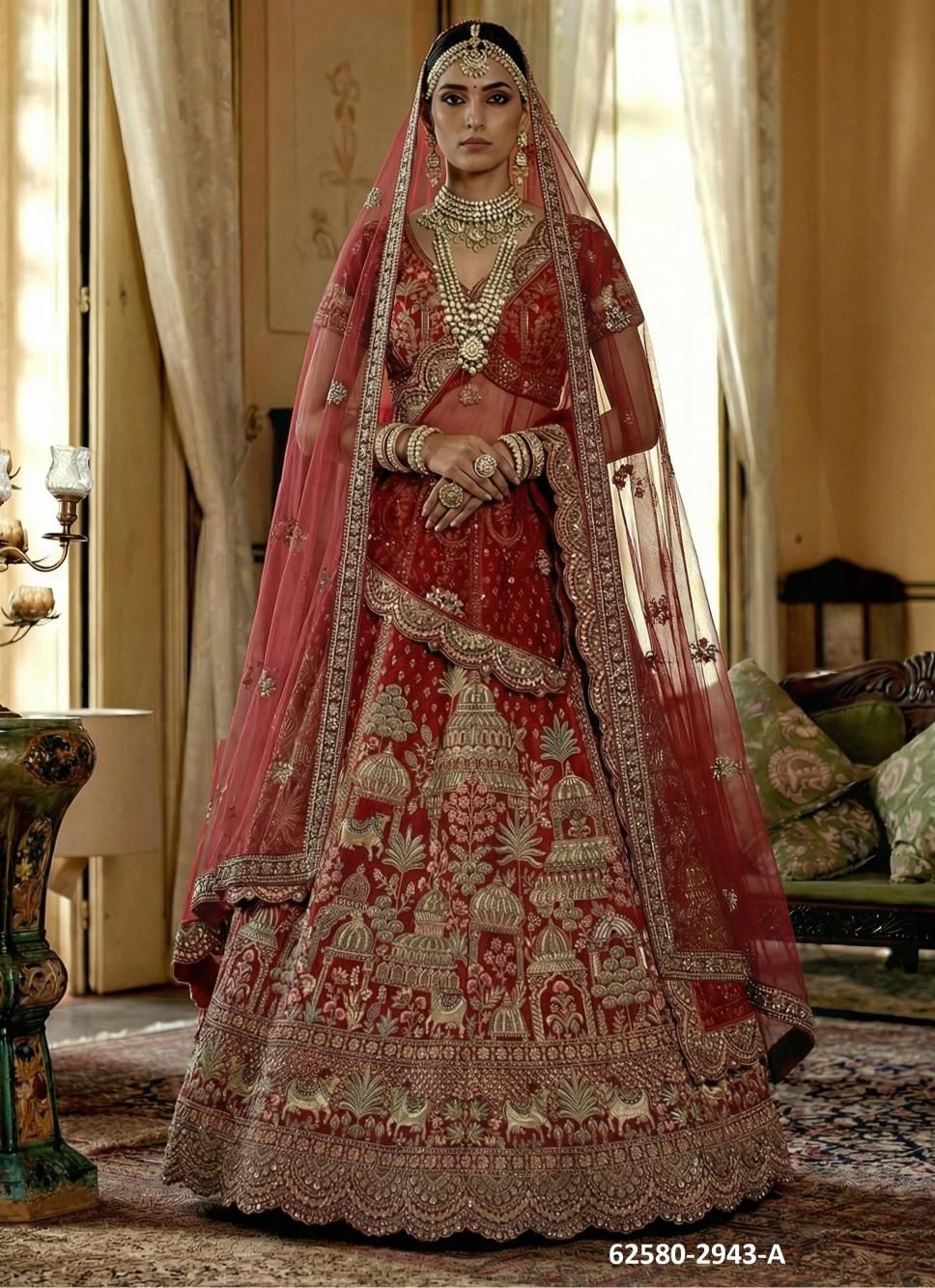 SERIES 2941-2948 - Catalog # 62580 (Set of 13 Semi-Stitched Lehengas) by Meheriya