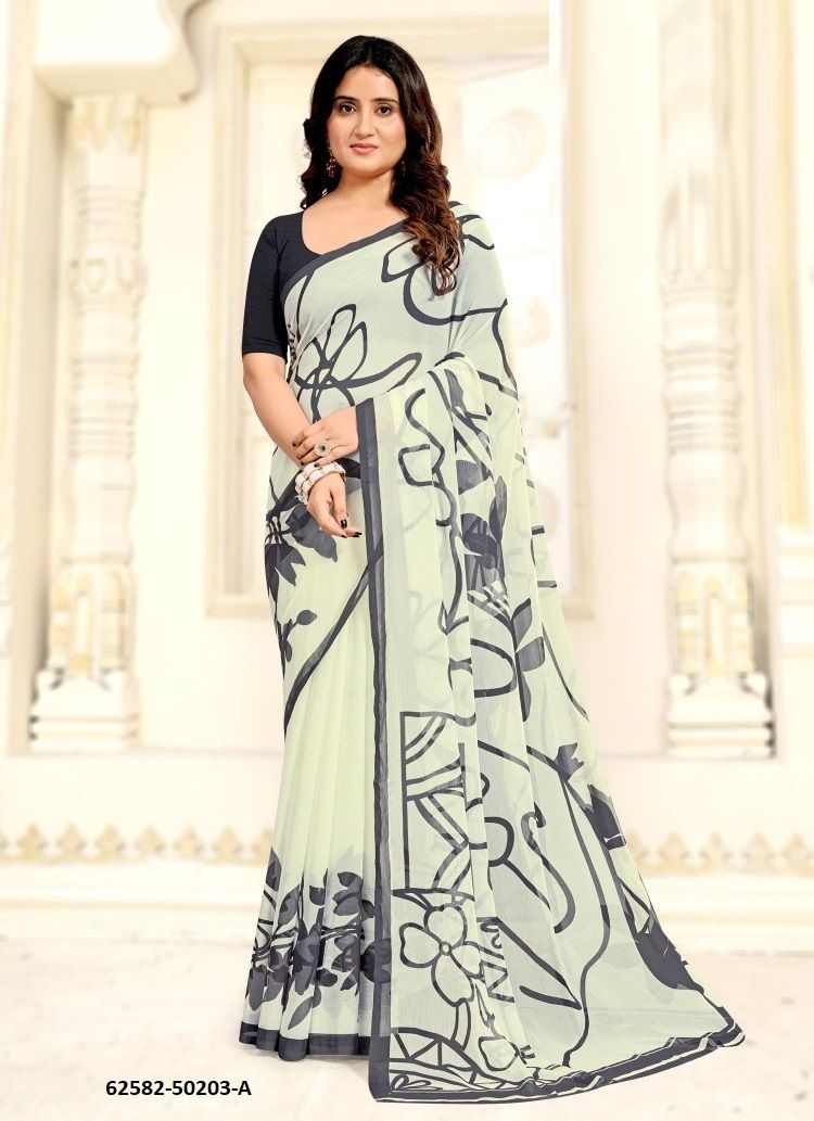 STAR CHIFFON 209-210 - Catalog # 62582 (Set of 12 Sarees) by Ruchi Sarees