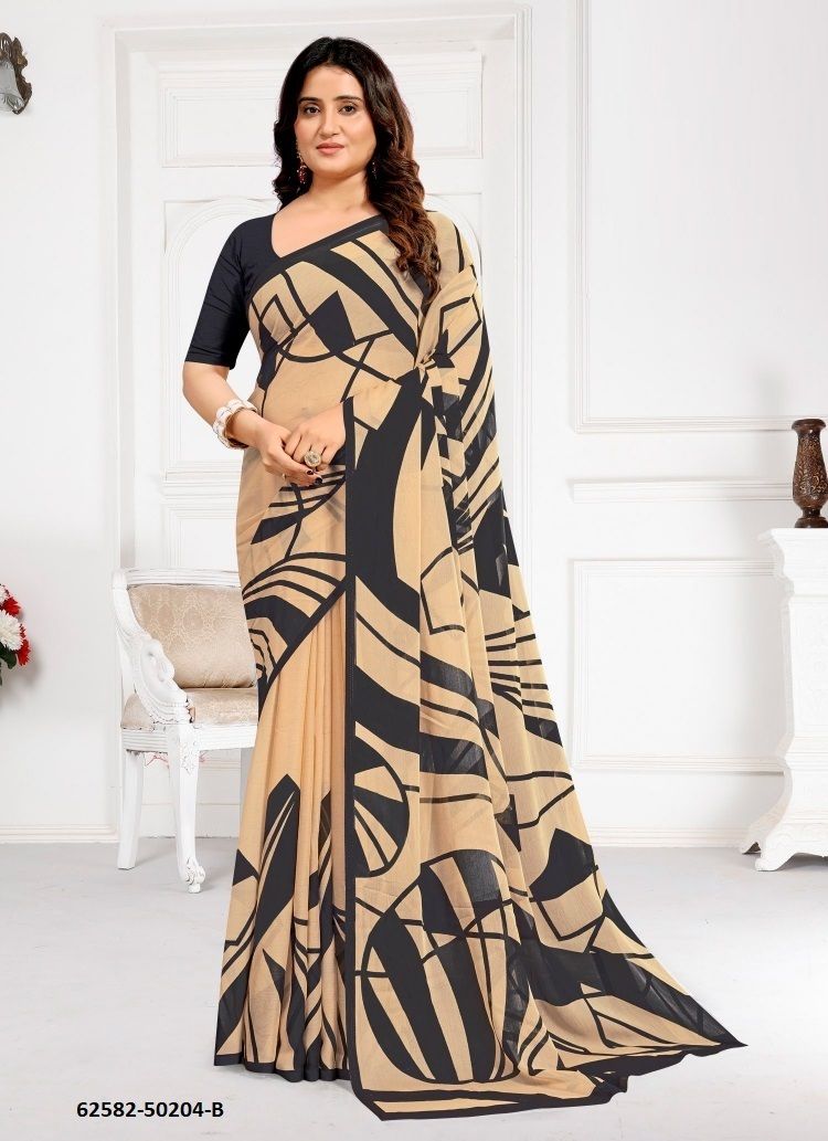 STAR CHIFFON 209-210 - Catalog # 62582 (Set of 12 Sarees) by Ruchi Sarees