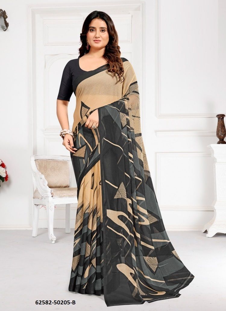 STAR CHIFFON 209-210 - Catalog # 62582 (Set of 12 Sarees) by Ruchi Sarees