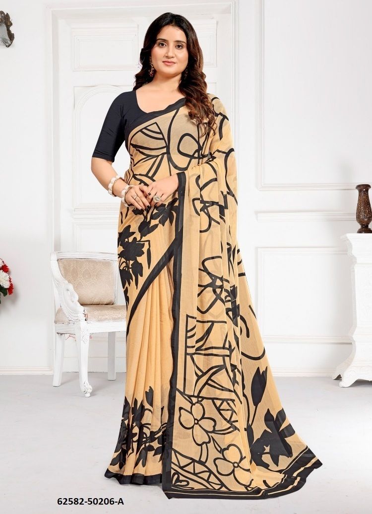 STAR CHIFFON 209-210 - Catalog # 62582 (Set of 12 Sarees) by Ruchi Sarees