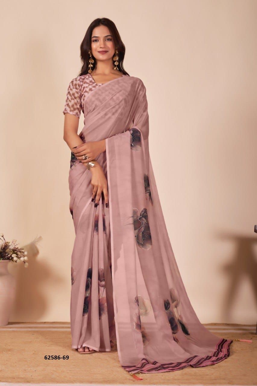 FLOWER PRINT 1 - Catalog # 62586 (Set of 4 Sarees) by Aabharan FLOWER PRINT 1 - Catalog # 62586 (Set of 4 Sarees) by Aabharan