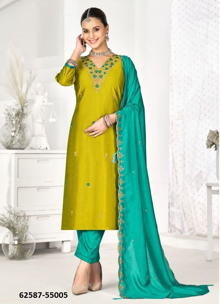 SUNAYANA - Catalog # 62587 (Set of 12 Readymade Salwar Suits) by Meheriya