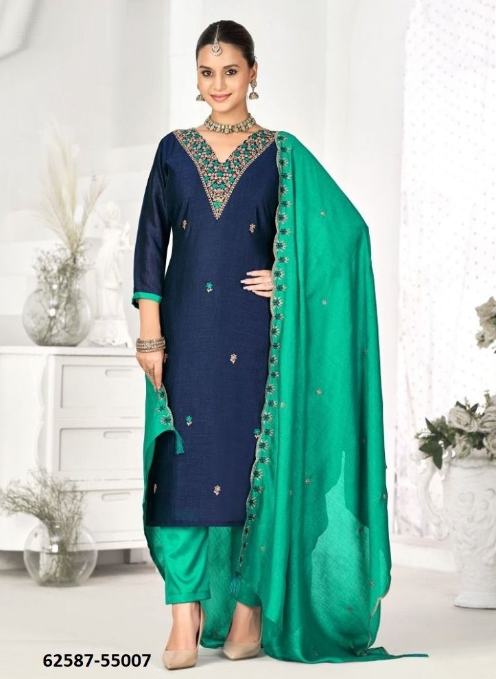 SUNAYANA - Catalog # 62587 (Set of 12 Readymade Salwar Suits) by Meheriya