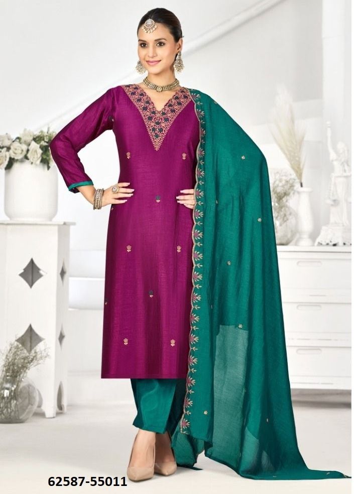 SUNAYANA - Catalog # 62587 (Set of 12 Readymade Salwar Suits) by Meheriya
