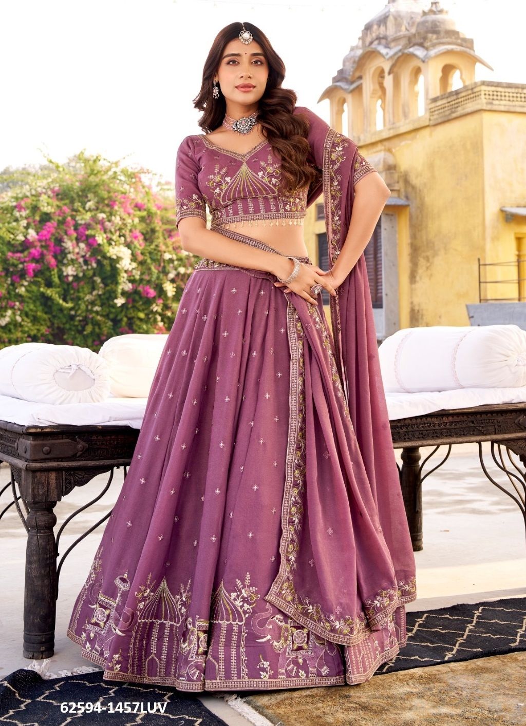 SAMAIRA - Catalog # 62594 (Set of 4 Semi-Stitched Lehengas) by Meheriya SAMAIRA - Catalog # 62594 (Set of 4 Semi-Stitched Lehengas) by Meheriya