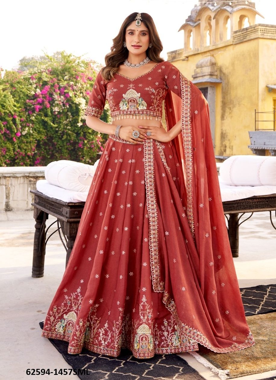 SAMAIRA - Catalog # 62594 (Set of 4 Semi-Stitched Lehengas) by Meheriya SAMAIRA - Catalog # 62594 (Set of 4 Semi-Stitched Lehengas) by Meheriya