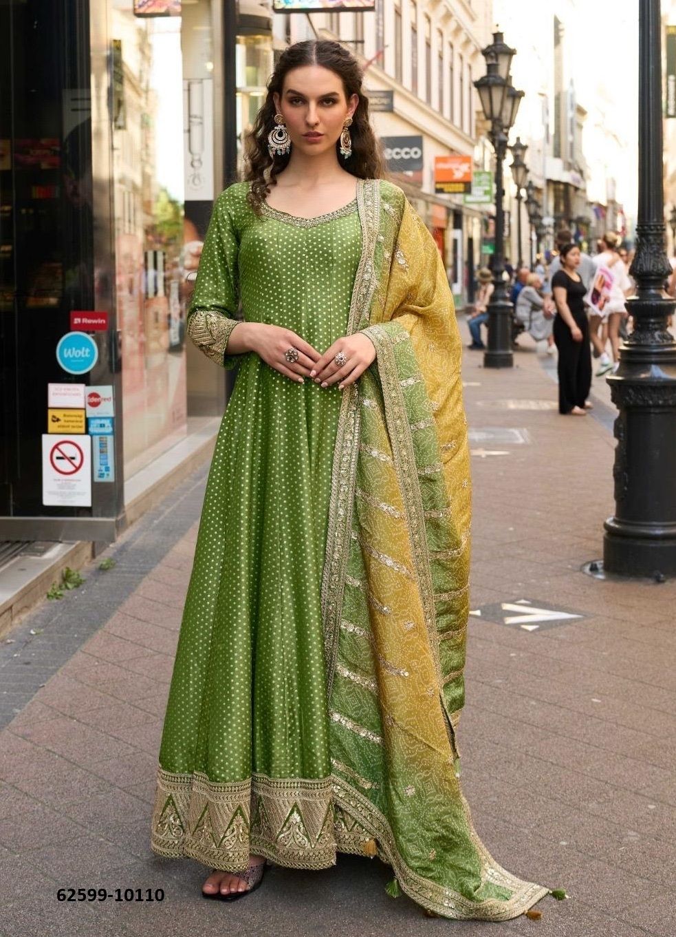 KUSUM - Catalog # 62599 (Set of 3 Readymade Gowns) by Sayuri Designer KUSUM - Catalog # 62599 (Set of 3 Readymade Gowns) by Sayuri Designer