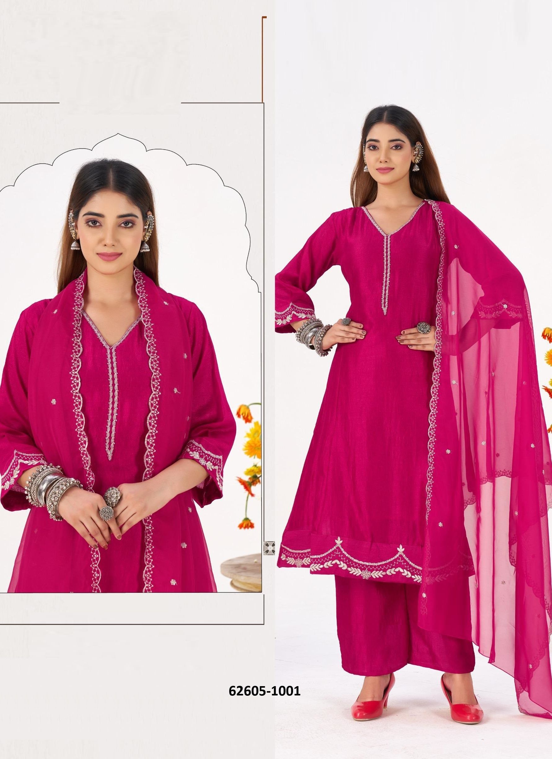 SHEFALI - Catalog # 62605 (Set of 4 Readymade Salwar Suits) by Serengeti SHEFALI - Catalog # 62605 (Set of 4 Readymade Salwar Suits) by Serengeti
