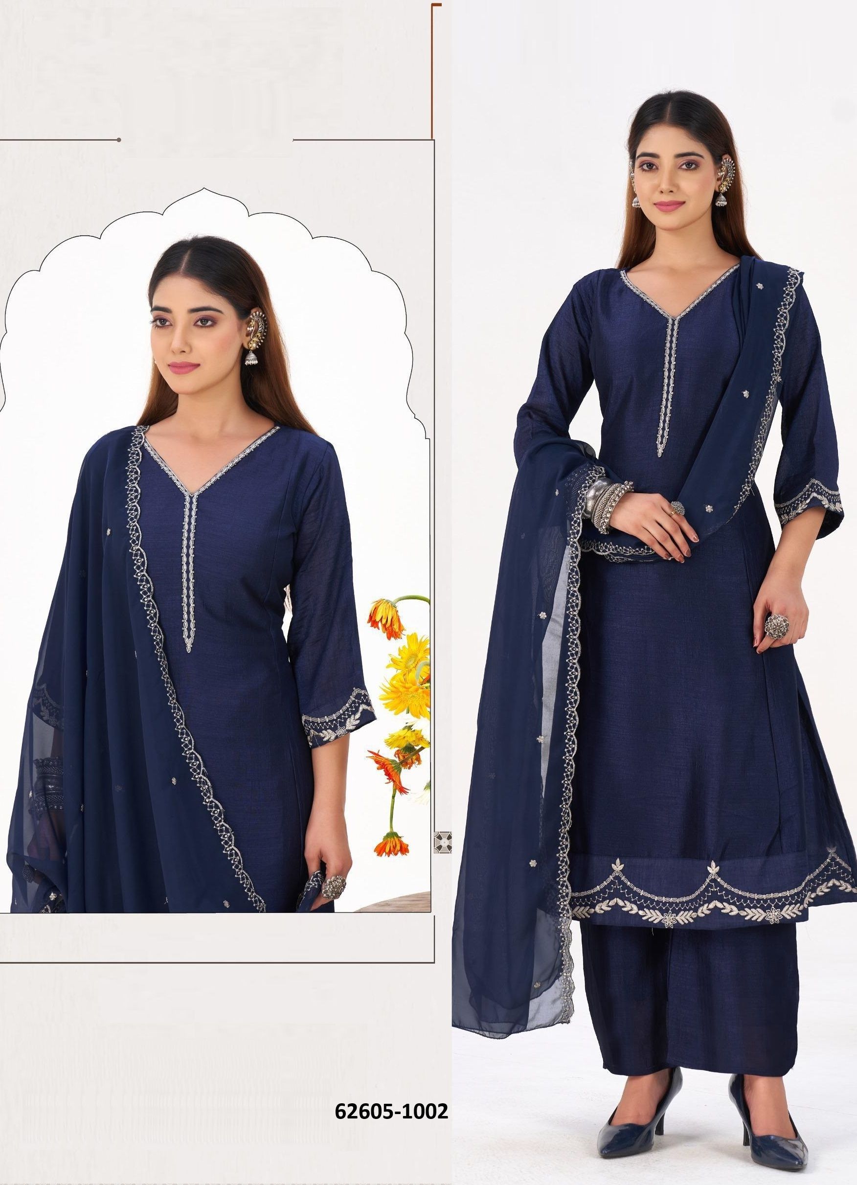 SHEFALI - Catalog # 62605 (Set of 4 Readymade Salwar Suits) by Serengeti SHEFALI - Catalog # 62605 (Set of 4 Readymade Salwar Suits) by Serengeti