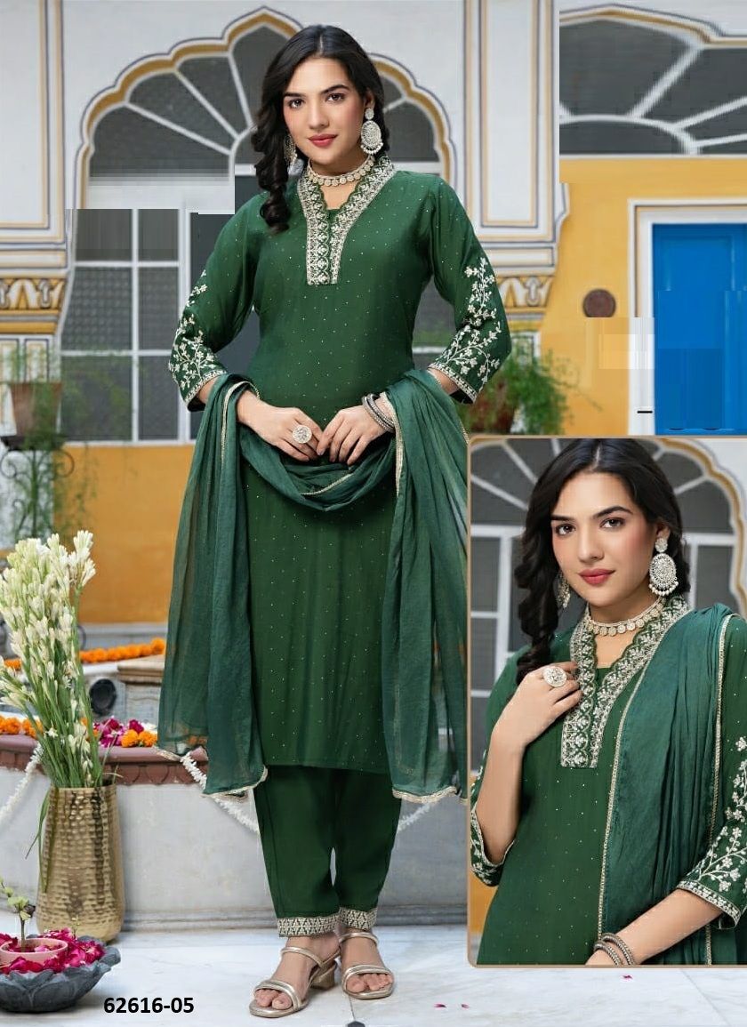 ZIL - Catalog # 62616 (Set of 6 Readymade Salwar Suits) by Kaya Ahmedabad