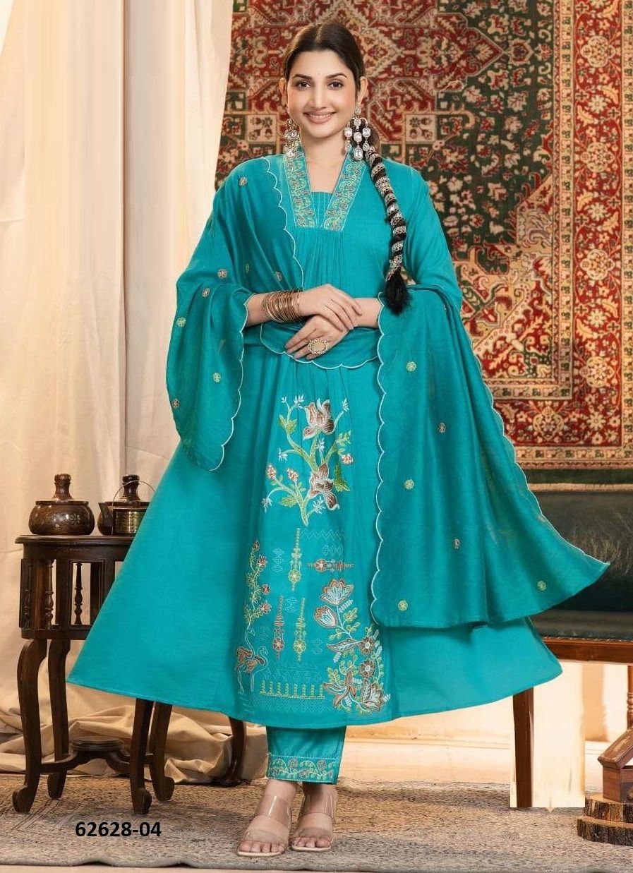 CRSYTAL - Catalog # 62628 (Set of 6 Readymade Salwar Suits) by Kaya Ahmedabad