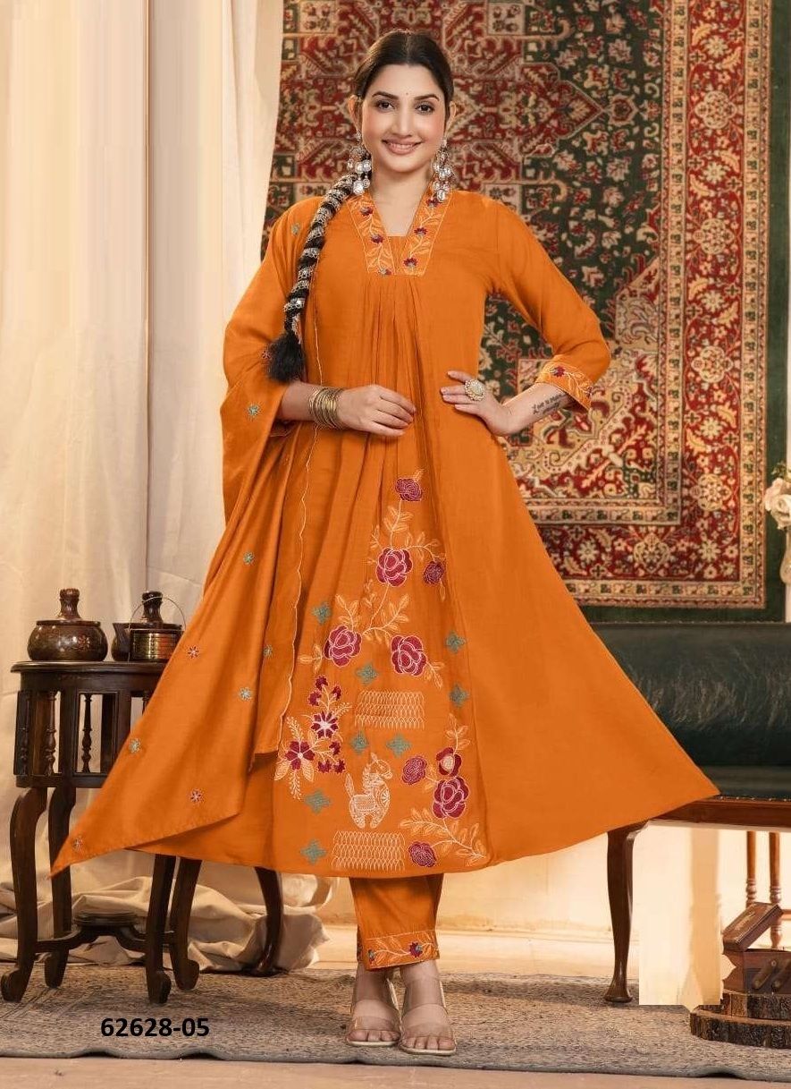 CRSYTAL - Catalog # 62628 (Set of 6 Readymade Salwar Suits) by Kaya Ahmedabad